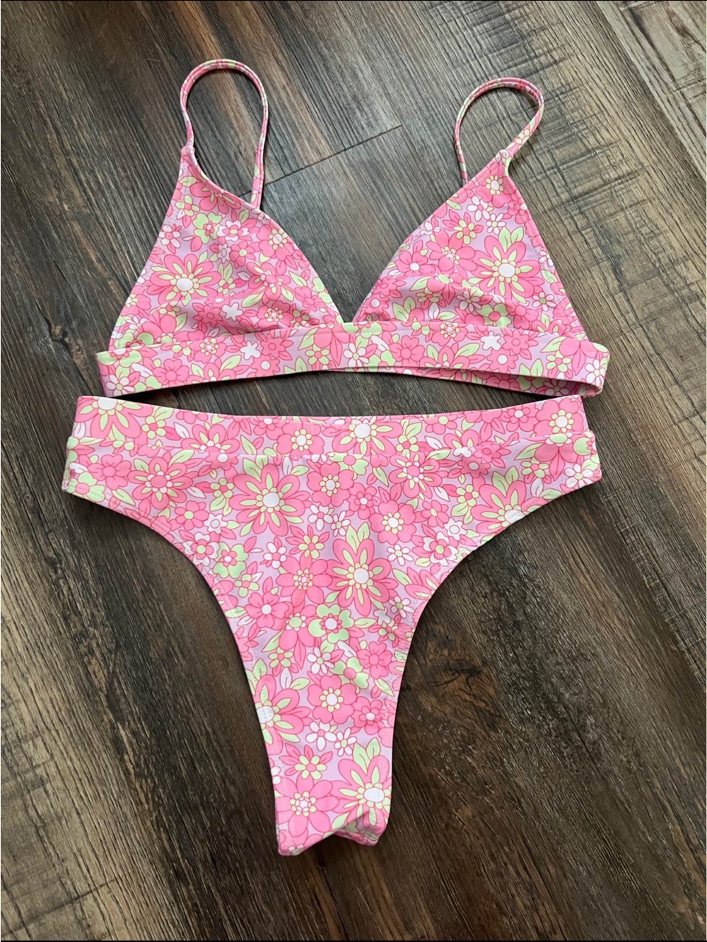 pink floral bikini